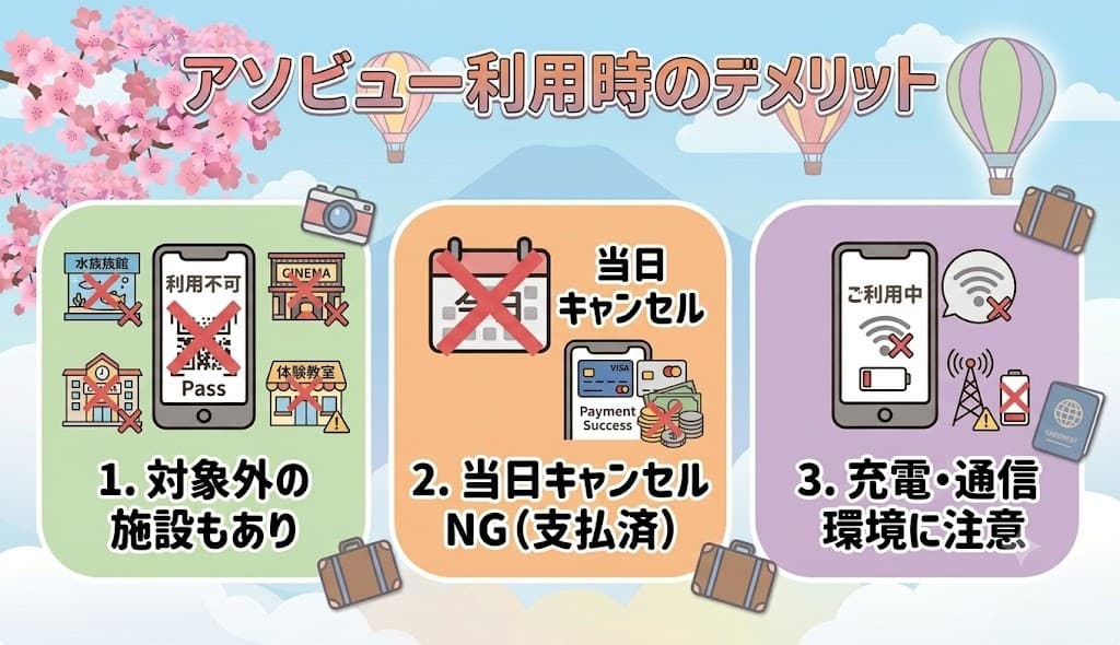 アソビュー利用時のデメリット